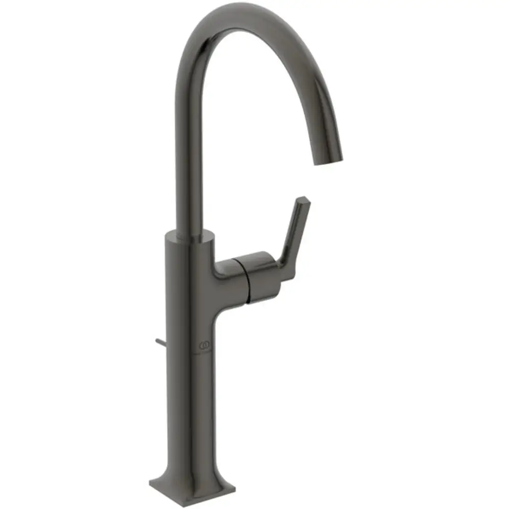 Waschtischarmatur in mattschwarz von Ideal Standard mit Auslauf und Hebel, geeignet für moderne Badezimmeransprüche.